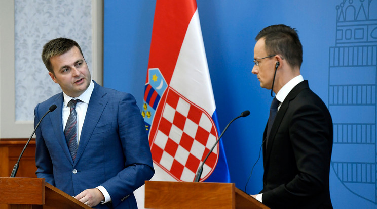 A horvát miniszter Szijjártóval, még 2018 őszén / MTI Fotó: Koszticsák Szilárd