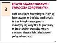 Koszyk gwarantowanych świadczeń
         zdrowotnych