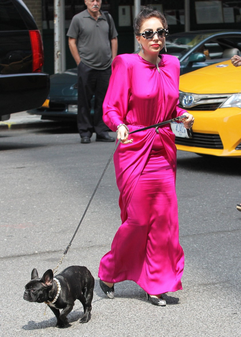 Lady Gaga w różowej sukni