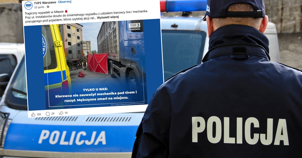 Tragiczny wypadek w Mławie: mechanik zginął pod tirem