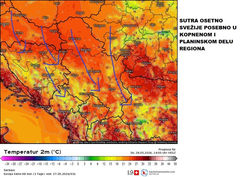 Sutra, 28. maja, osetno svežije