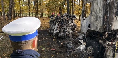 Makabryczny finał policyjnego pościgu. Sprawcy napadu spłonęli w aucie