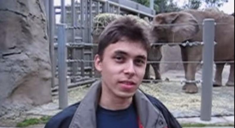 YouTube cofounder Jawed Karim in a screenshot from Me at the zoo.YouTube