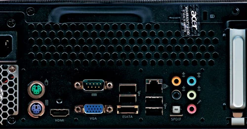 Wśród złączy dostępnych z tyłu obudowy komputera Acer Aspire X1700 znajdziemy nawet gniazdo eSATA
