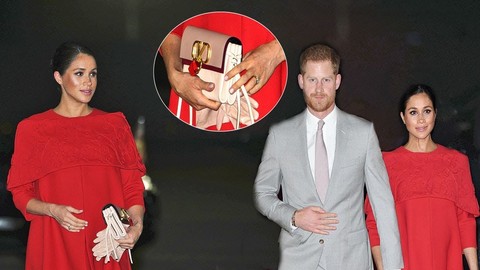 Meghan and Harry arrive in Morocco on Friday night with the Duchess stunning in a red Valentino gown