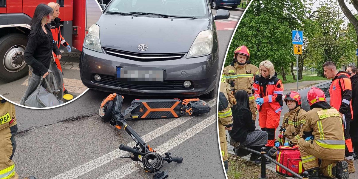 14-latka jechała hulajnogą, kiedy huknął w nią samochód. 