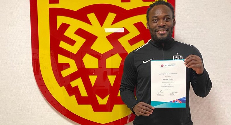 From player to manager: Michael Essien completes UEFA certificate in football management