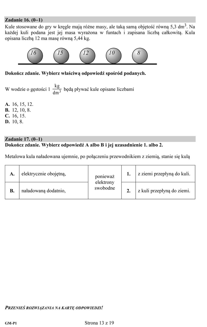 Egzamin gimnazjalny 2017: część matematyczno-przyrodnicza