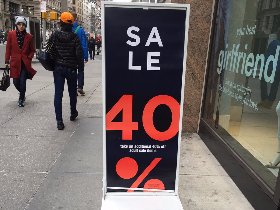 Outside a Gap store in New York City in April.