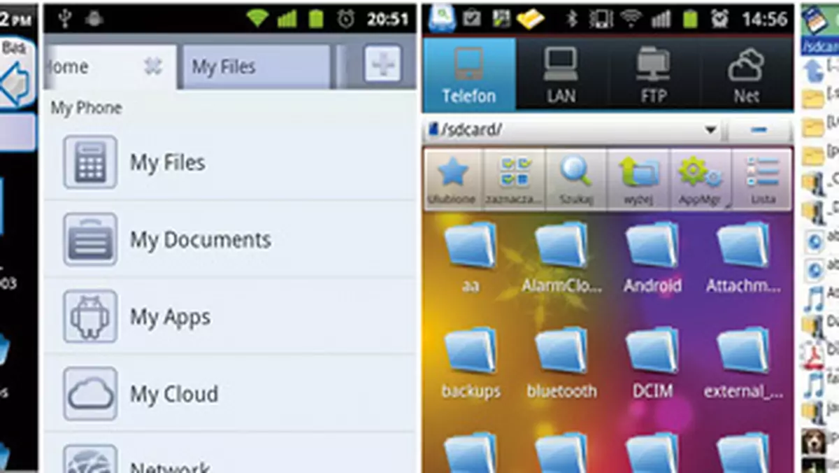 Test czterech menedżerów plików dla platformy Android