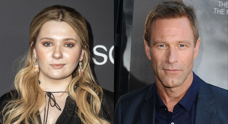 Abigail Breslin and Aaron Eckhart.Harmony Gerber/Getty Images,  Jason LaVeris/FilmMagic