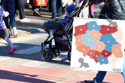 Dzieci rodzą się głównie w dużych ośrodkach. Cztery miasta, a potem długo nic [MAPA]