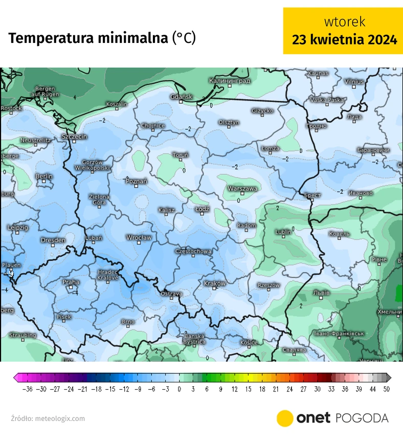 Najzimniej ma być we wtorkowy poranek