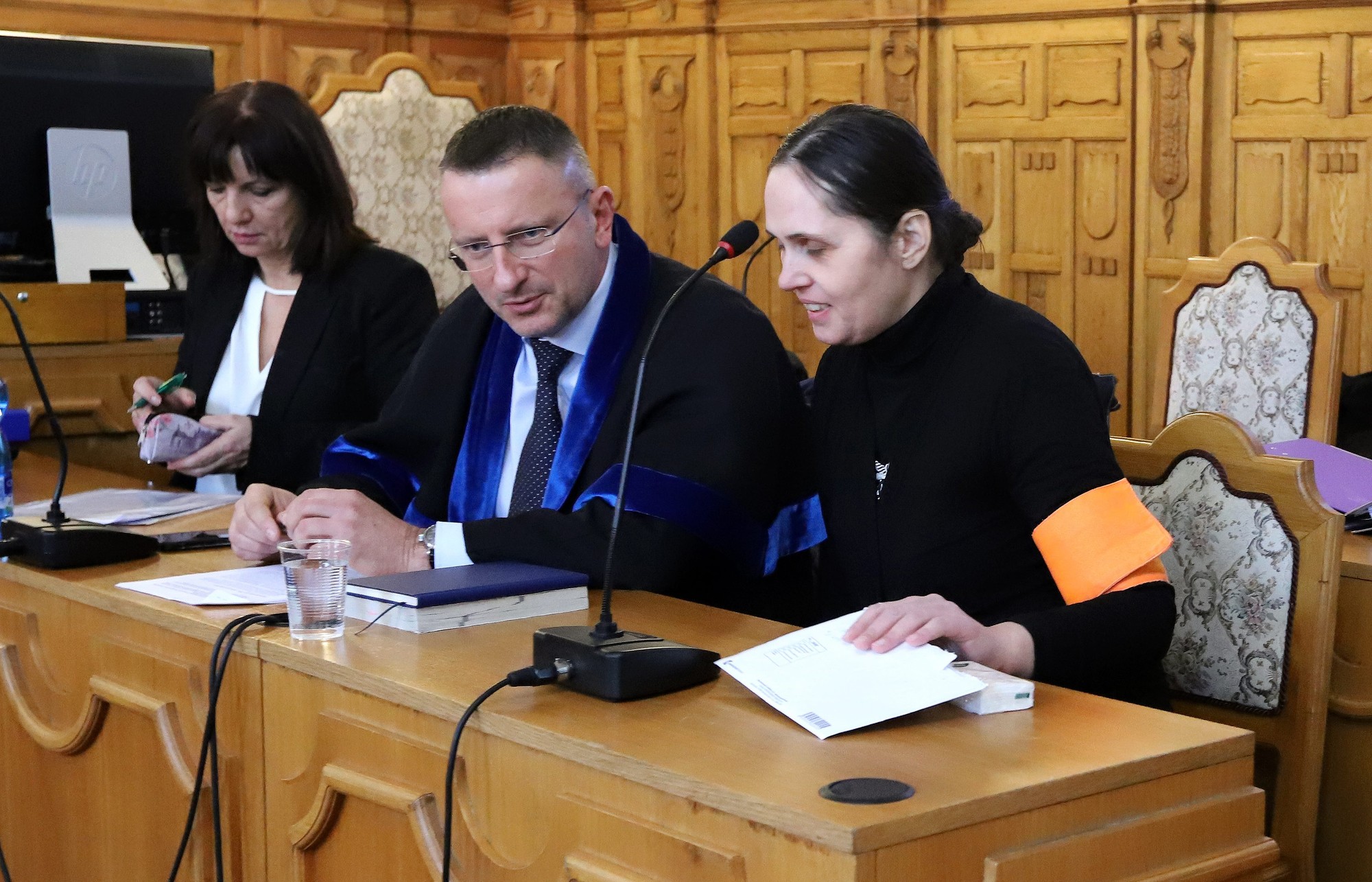 Obžalovaná Renáta Dibdiaková v pojednávacej miestnosti na Špecializovanom  trestnom súde v Banskej Bystrici.