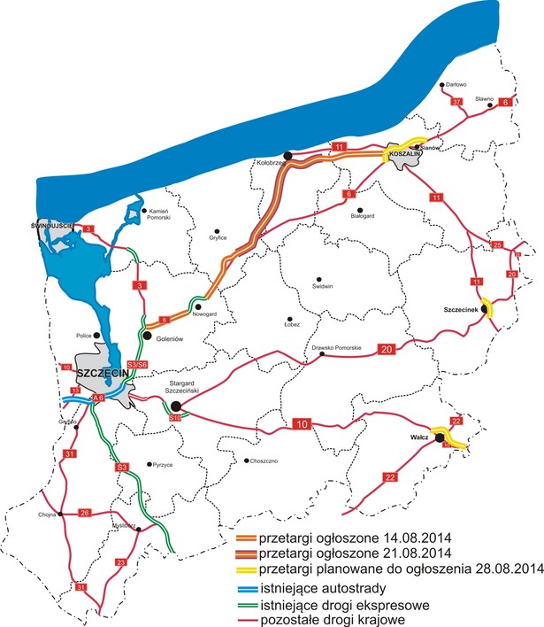 Przetargi na kolejne 53 kilometry drogi ekspresowej S6 ogłoszone, źródło: GDDKiA