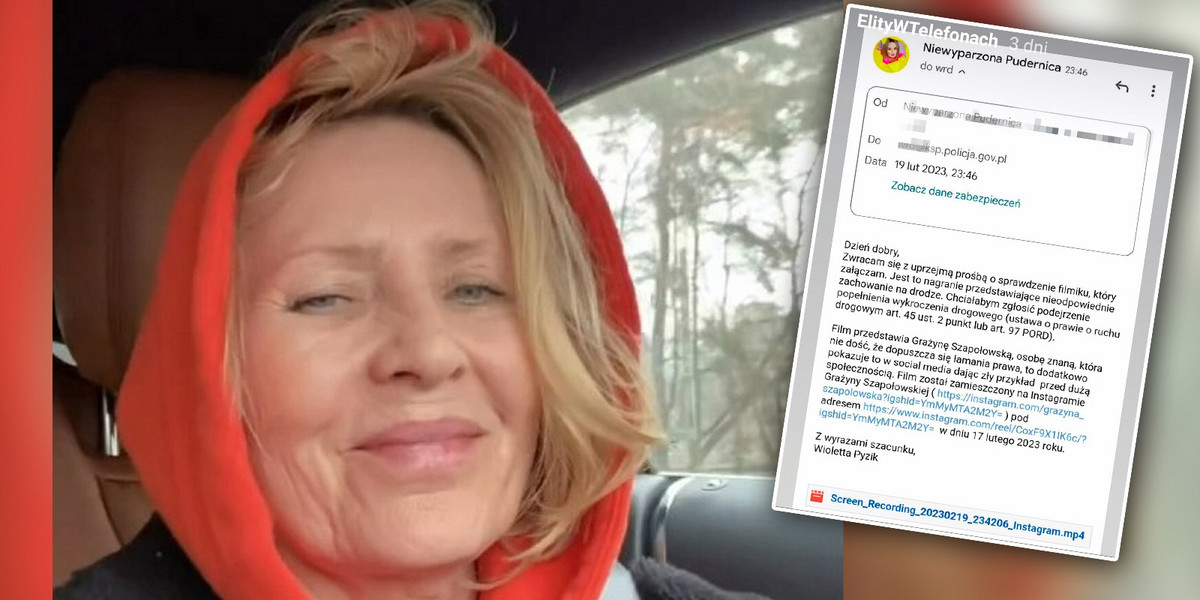Grażyna Szapołowska nagrywała wideo podczas prowadzenia auta
