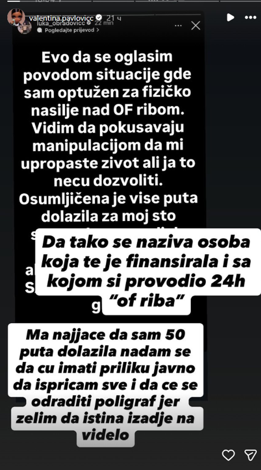 Inluenserka optužila Luku Silnog za nasilje