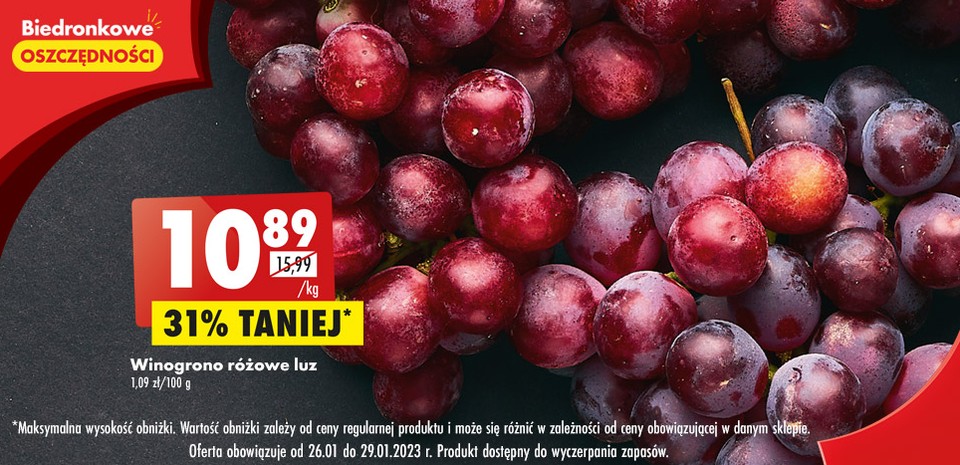 Winogrono różowe - 10,89 zł