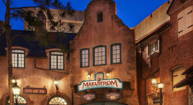 A historical image of the ride Maelstrom that used to operate at Epcot.The Walt Disney Company