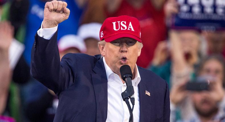 donald trump rally fist