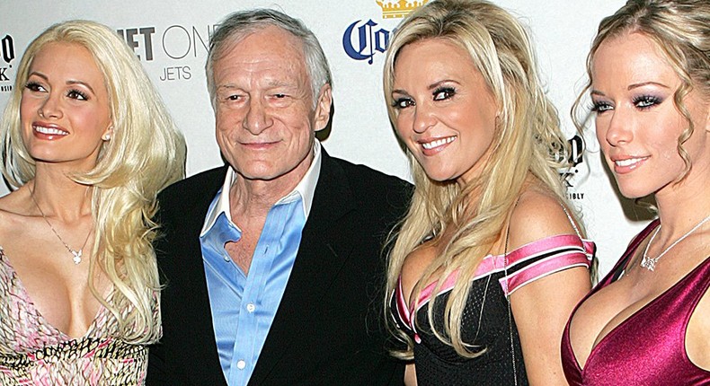 Hugh Hefner with Playboy girls