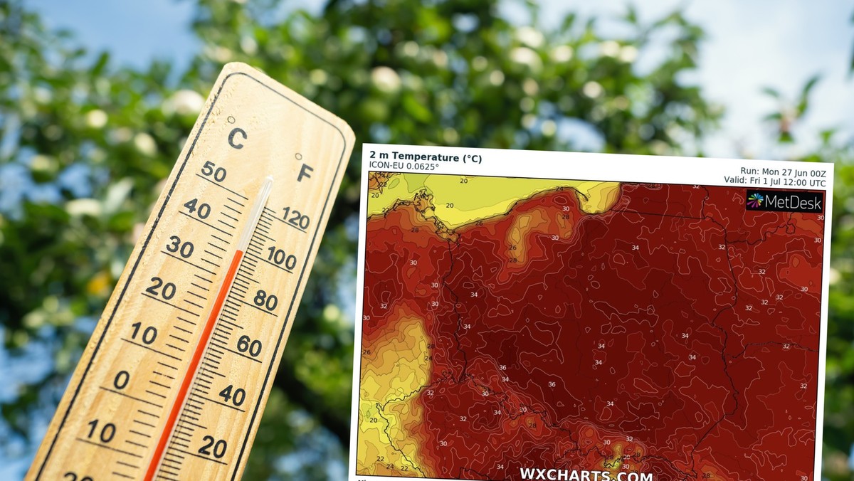 Żar się leje z nieba. Mamy nową prognozę temperatur na najbliższe dni