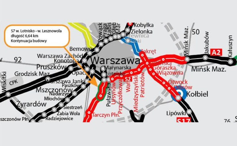 S7 - odcinek w. Lotnisko - w. Lesznowola (Ministerstwo Infrastruktury)