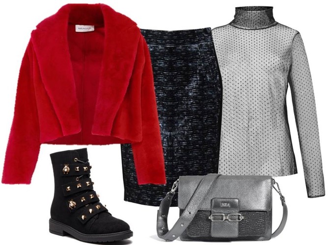 Modny miś. STYLIZACJA: spódnica- Midori Feminine Fashion/midori.pl, golf- Cotton Club/cottonclub.pl, buty- Menbur/menbur.pl, torebka- Boca/boca.pl, futerko- TK Maxx