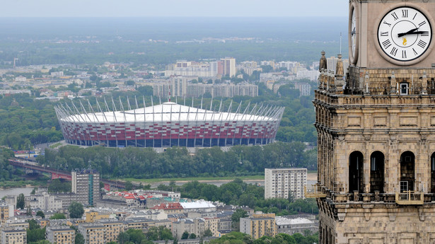 Stadion PGE Narodowy i Pałac Kultury i Nauki w Warszawie