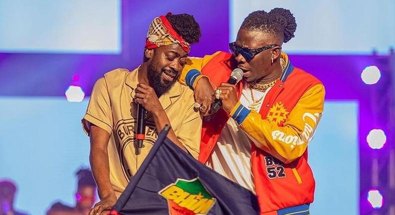 Stonebwoy and Beenie Man on stage