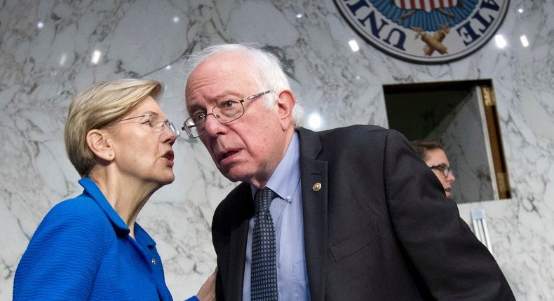 Sens. Elizabeth Warren and Bernie Sanders.
