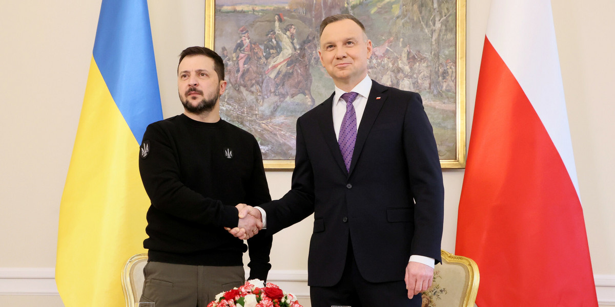 Prezydent Ukrainy Wołodymyr Zelenski spotkał się w środę z prezydentem RP Andrzejem Duda w Pałacu Prezydenckim.
