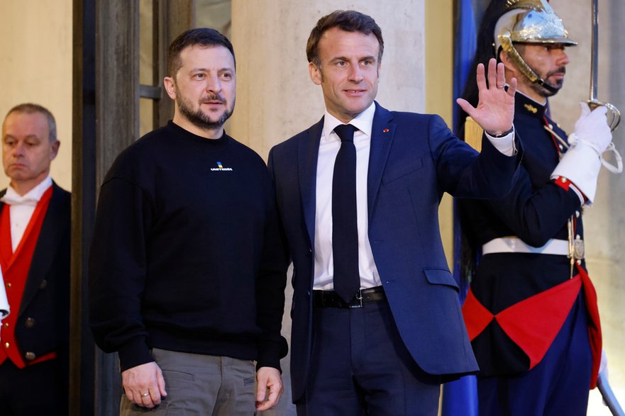 Wołodymyr Zełenski i Emmanuel Macron, 14 maja 2023 r.