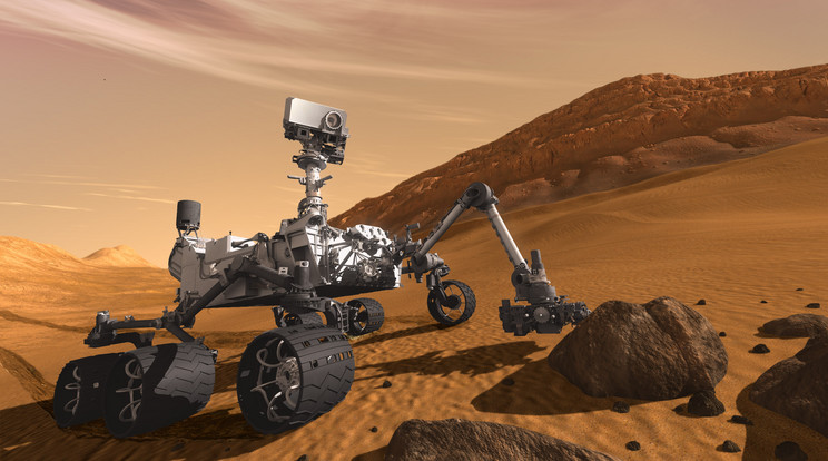 A Curiosity 2012 óta járja a 
vörös bolygó felszínét, néhol érdekes, de inkább félreérthető fotókat készítve/Fotó:AFP