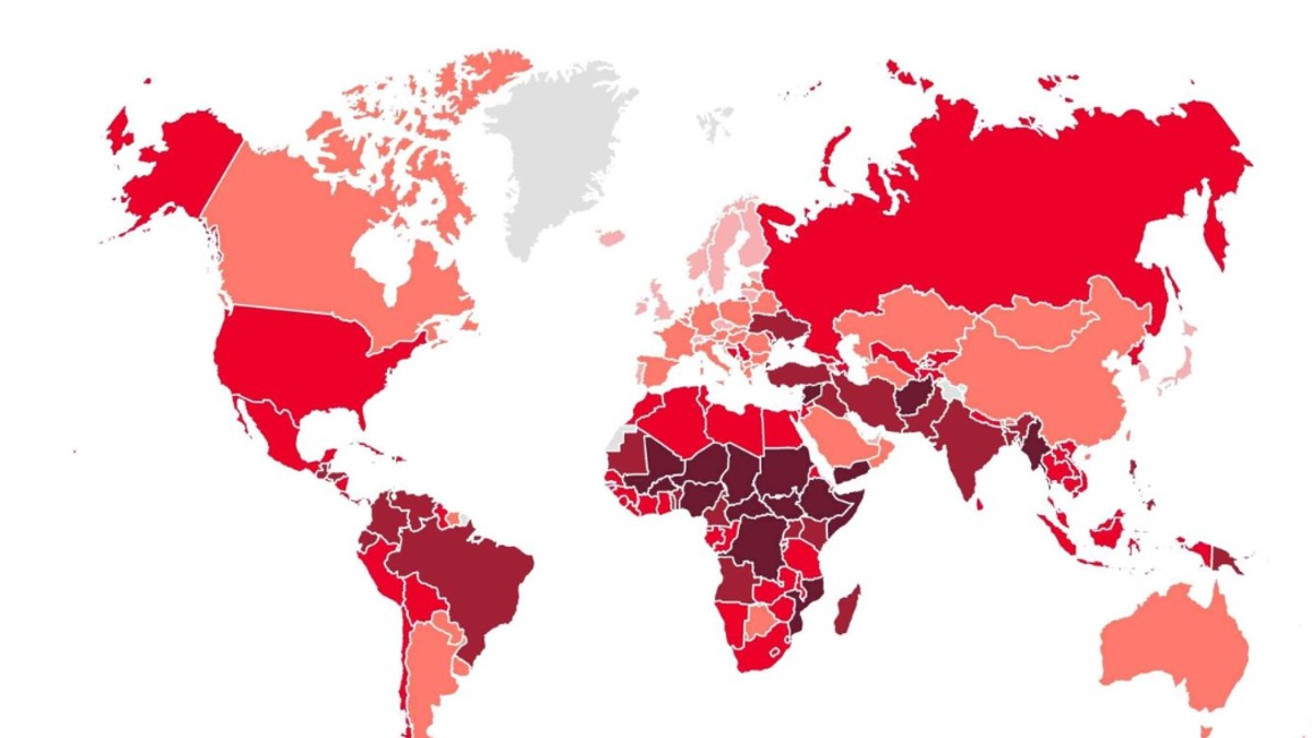 Mapa zemalja sa visokim rizikom od epidemija