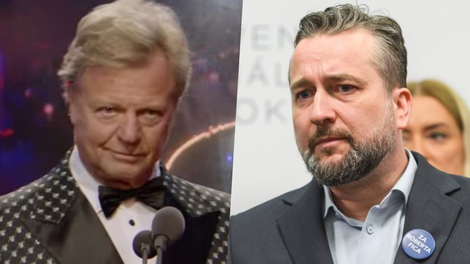 Herec Maroš Kramár a europoslanec za Smer Ľuboš Blaha.