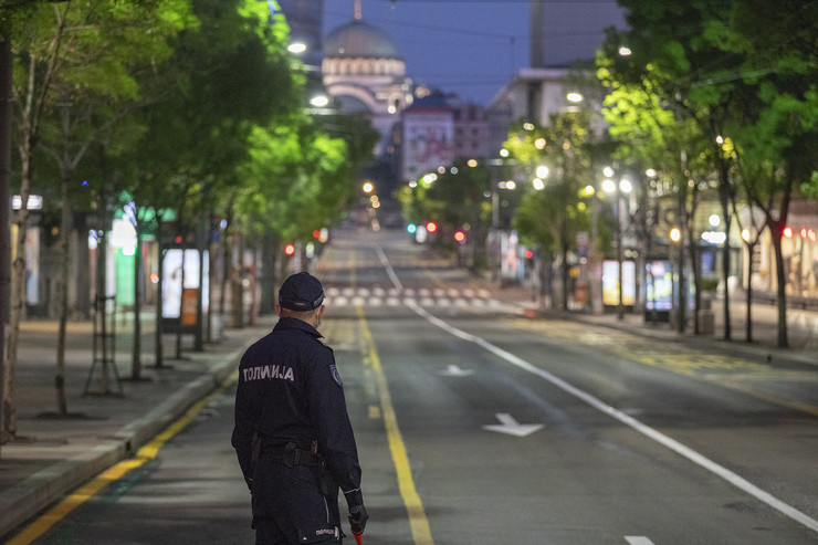 Policijski čas u Srbiji, prazne ulice u Beogradu