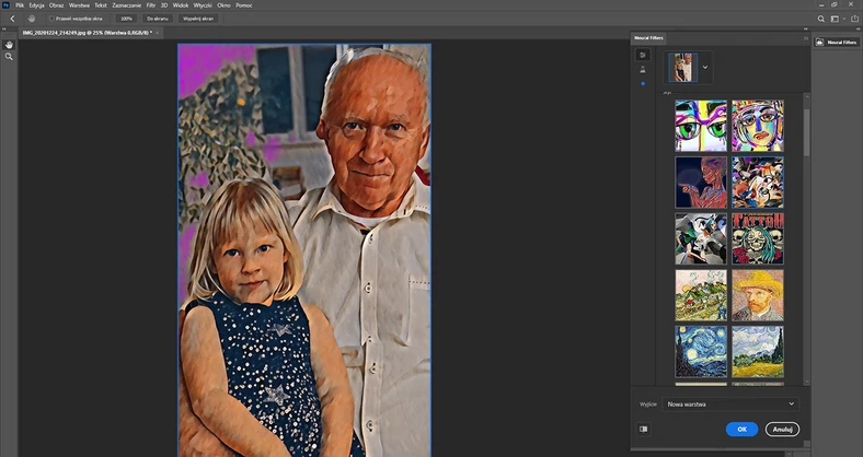 Nowością są filtry neuronowe – narzędzia pozwalające przetwarzać zdjęcia w stylach malarskich