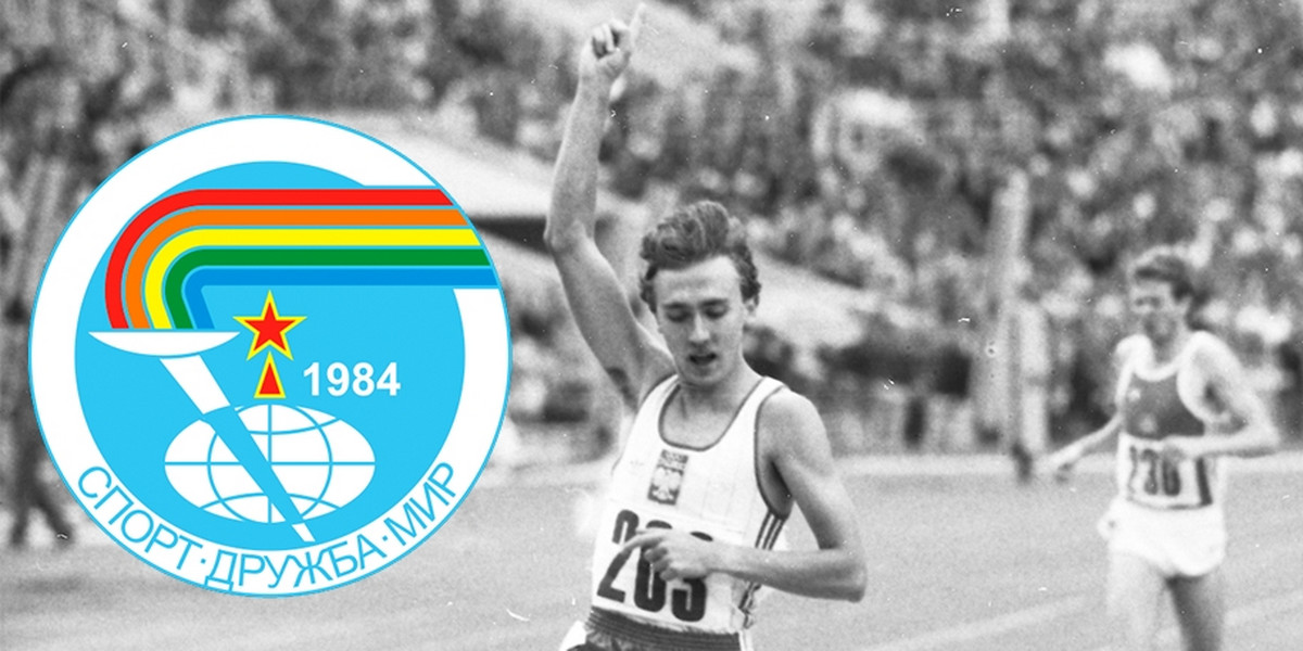 Ryszard Ostrowski wygrał w Moskwie w 1984 r. bieg na 800 m.