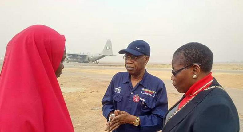 Former minister, Oby Ezekwesili heads to Sambisa Forest with Information Minister, Lai Mohammed on Monday, January 16, 2017.