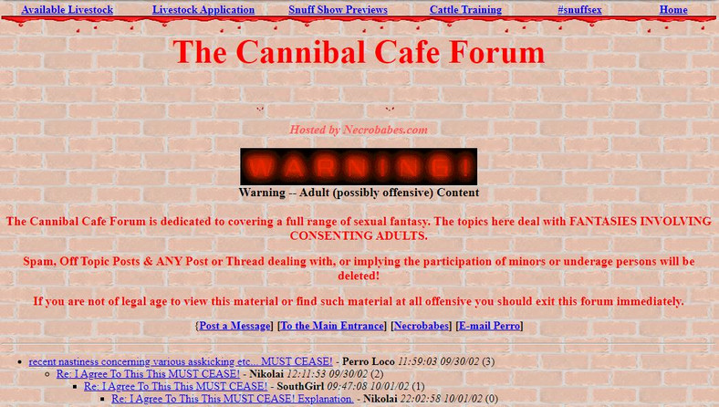 Cannibal Cafe Forum