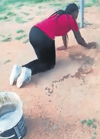 Angry wife forces husbandâs side-chick to clean her home after catching them in bed 