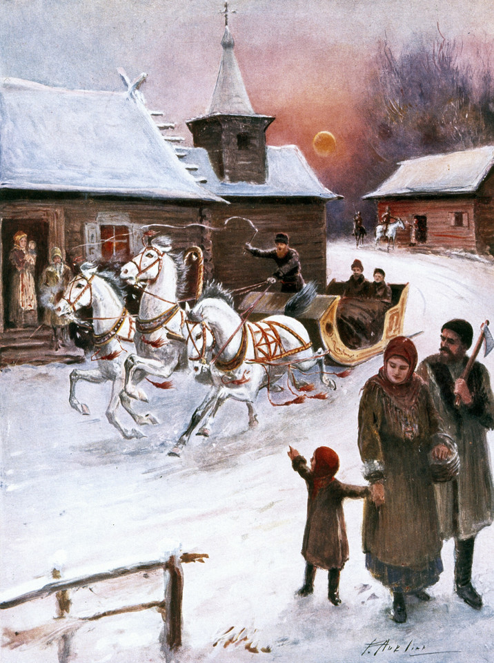 Dawne kartki świąteczne. Boże Narodzenie w Rosji