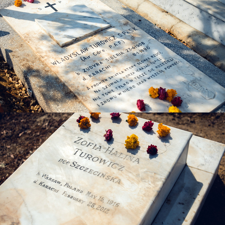 Groby Zofii i Władysława Turowiczów na cmentarzu w Karaczi 