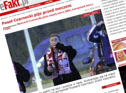 Tak europoseł zagrzewał się przed meczem