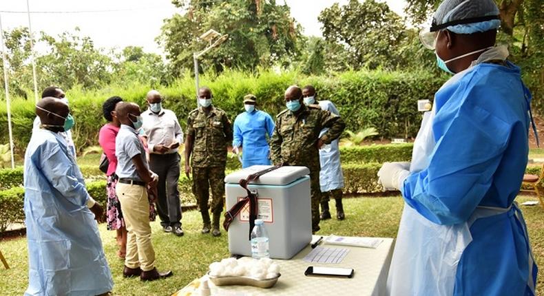 UPDF Chieftaincy of Medical Services (CMS)  with Ministry of Health (MOH) and World Health Organization (WHO) is to vaccinate UPDF troops operating in Eastern Democratic Republic of Congo (DRC)