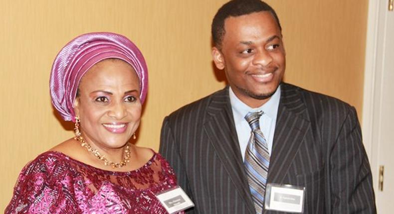 Florence Ajimobi and a guest at an event