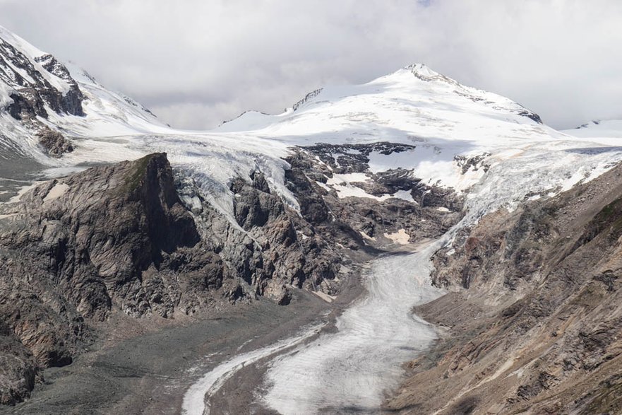 Großglockner Hochalpenstraße - widok z Kaiser-Franz-Josefs-Höhe na lodowiec Pasterze