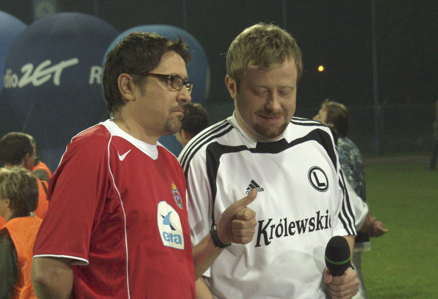 Andrzej Sołtysik i Olaf Lubaszenko podczas meczu Wisła - Legia