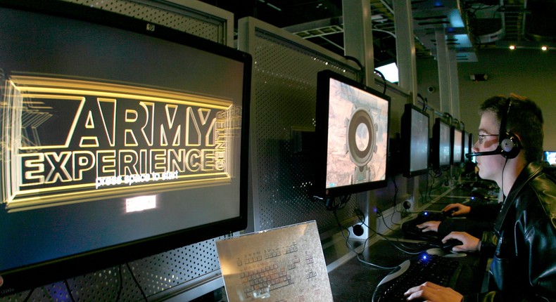 A man plays a round of Call of Duty 4 in the computer area of the U.S. Army Experience center at the Franklin Mills mall in Philadelphia, Pennsylvania, on January 7, 2009.Tim Shaffer/Reuters